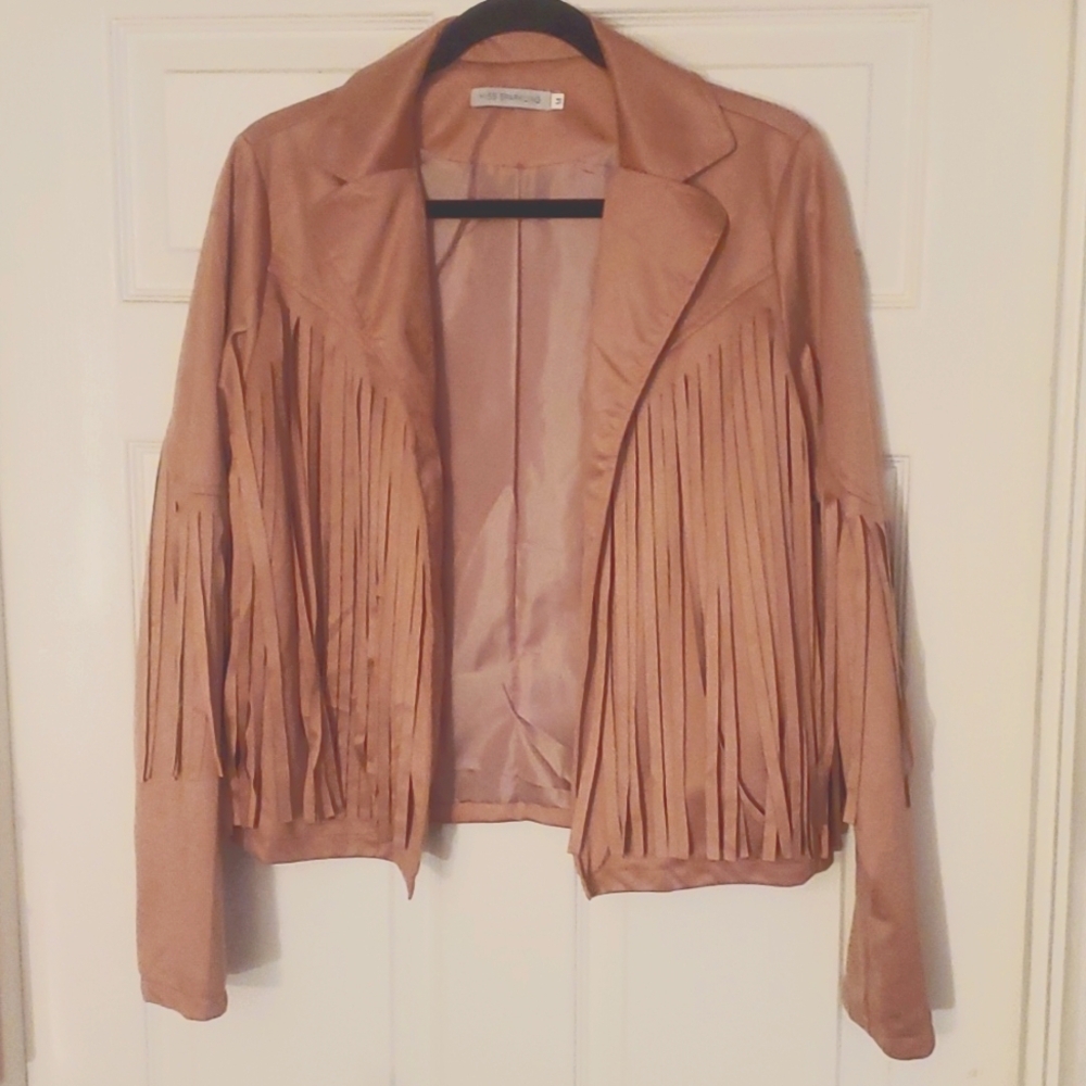 Faux Suede Fringe Jacket